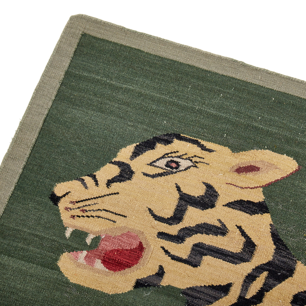 Vintage Green Tiger Rug