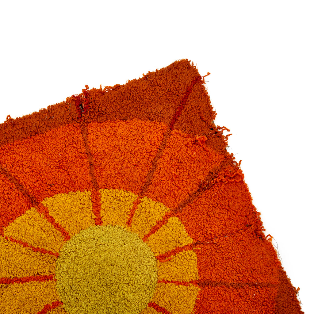 Orange Sun Graphic Shag Rug