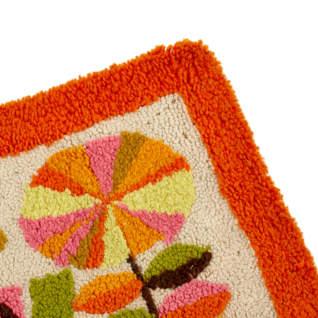 Orange Groovy Flower Rug