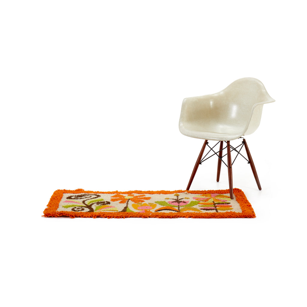 Orange Groovy Flower Rug