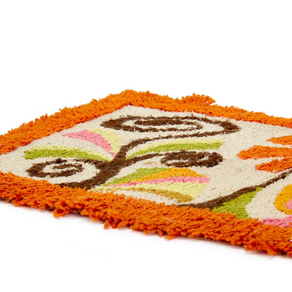Orange Groovy Flower Rug