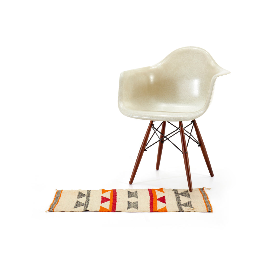 White & Red Aztec Patterned Rug