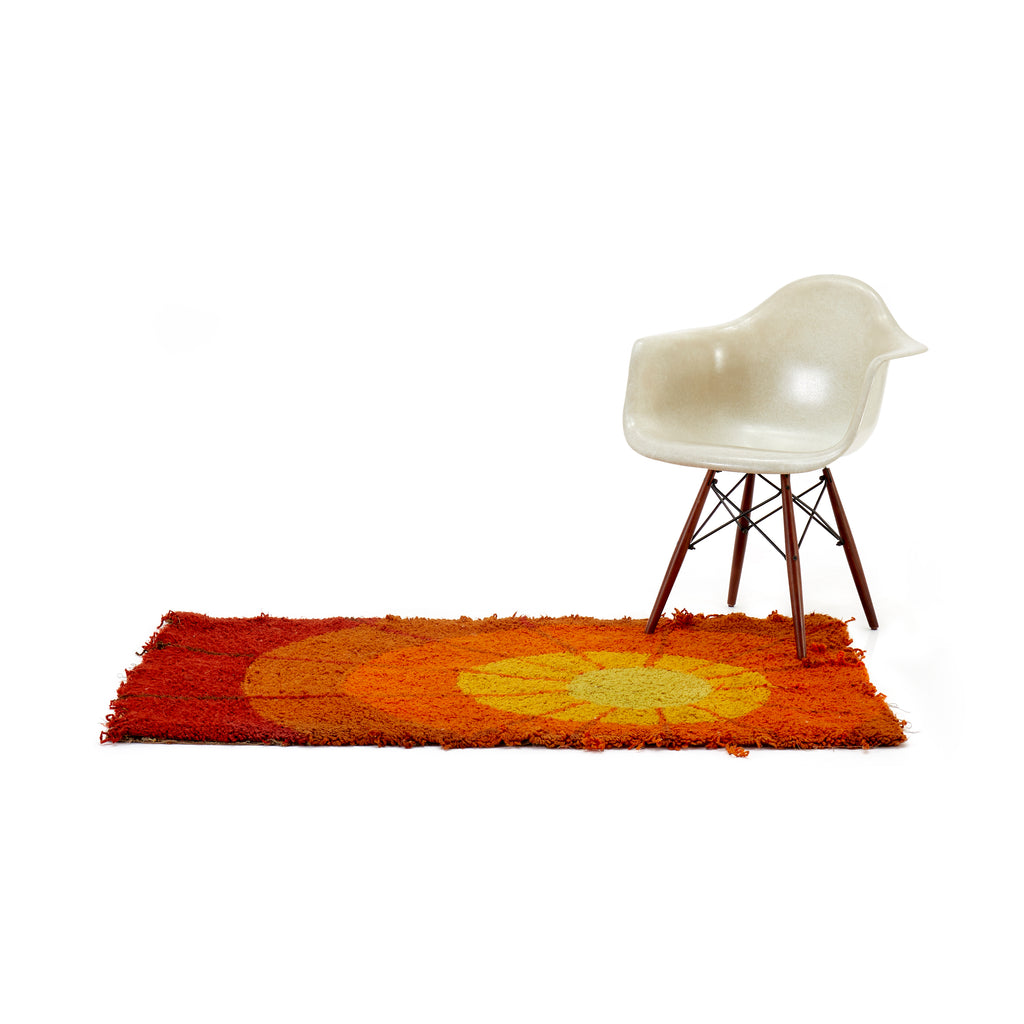 Orange Sun Graphic Shag Rug
