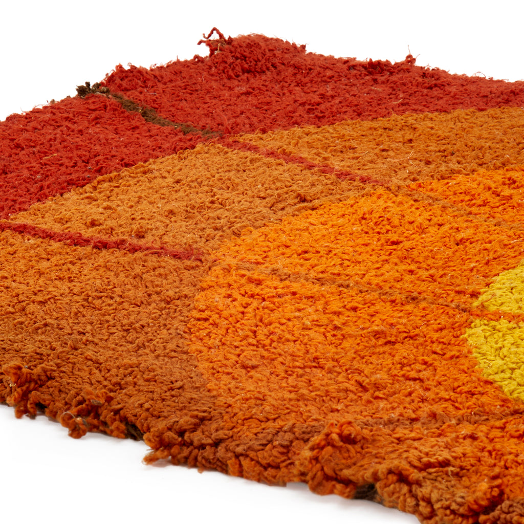 Orange Sun Graphic Shag Rug