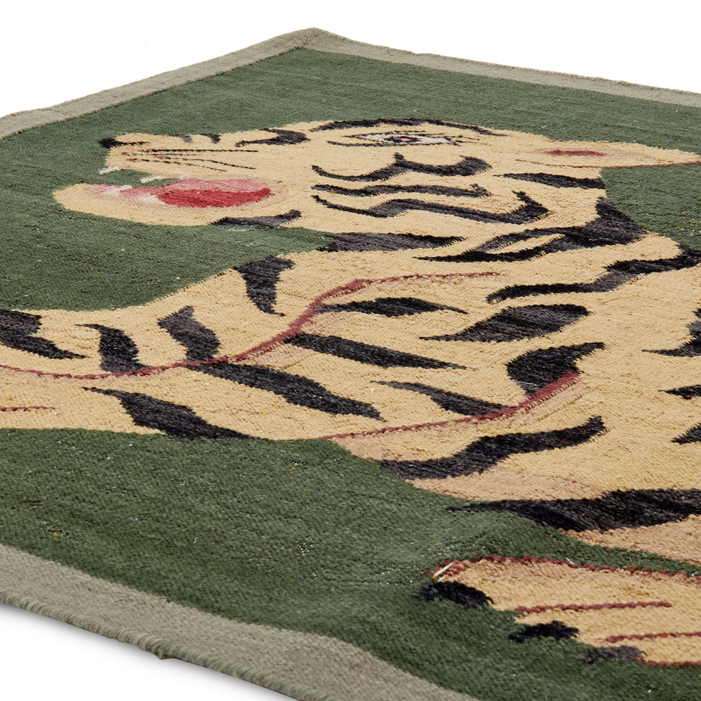 Vintage Green Tiger Rug
