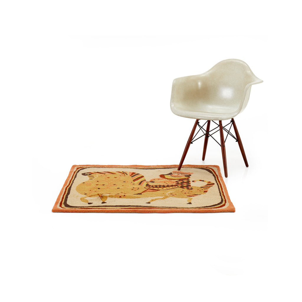 Orange King & Horse Shag Rug