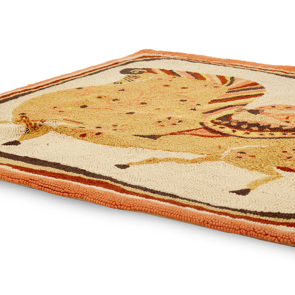 Orange King & Horse Shag Rug