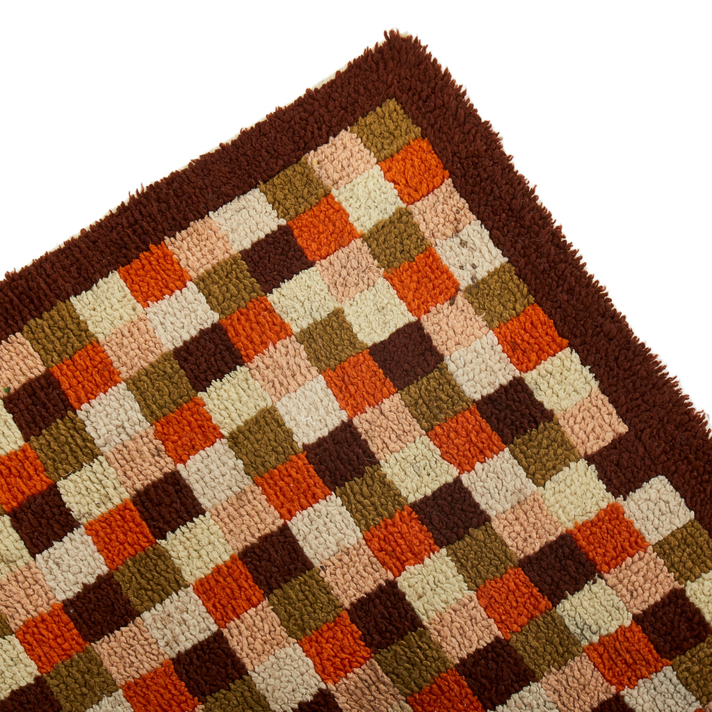 Orange & Green Checkerboard Rug