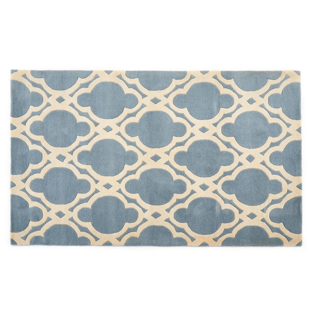 Blue Moroccan Patterned Rug