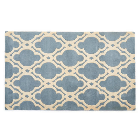 Blue Moroccan Patterned Rug