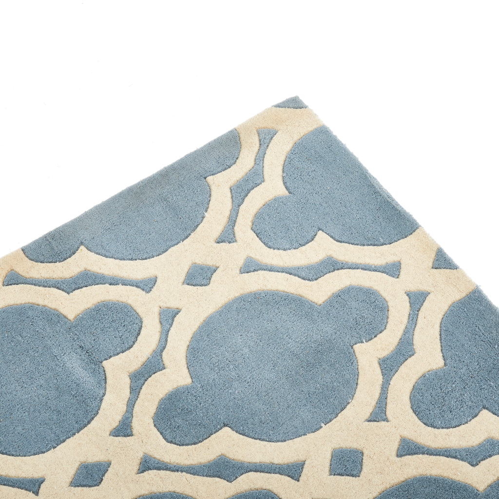 Blue Moroccan Patterned Rug
