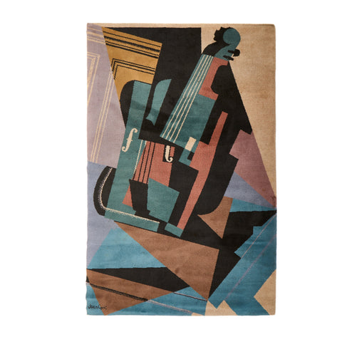 Blue Cubist Violin Rug