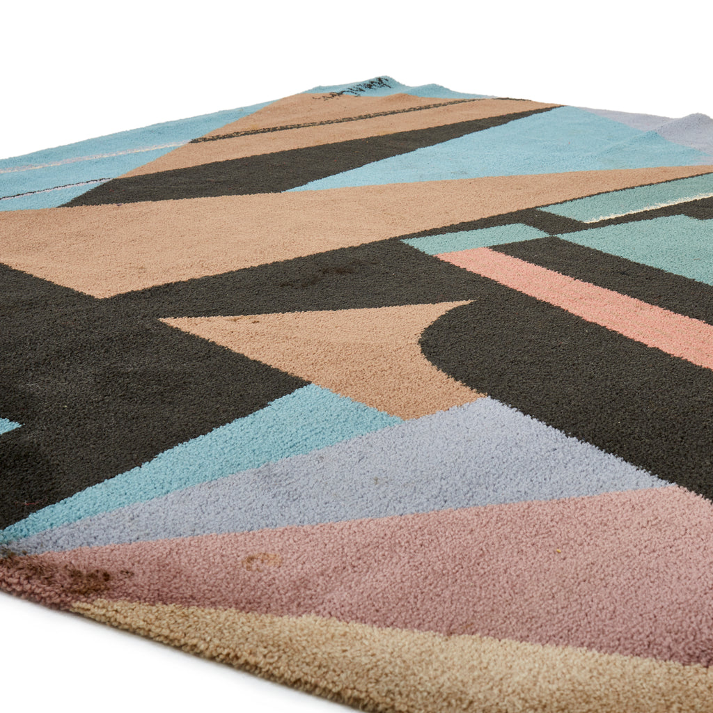 Blue Cubist Violin Rug