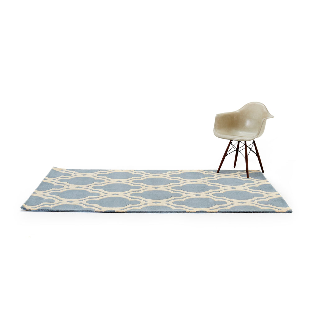 Blue Moroccan Patterned Rug