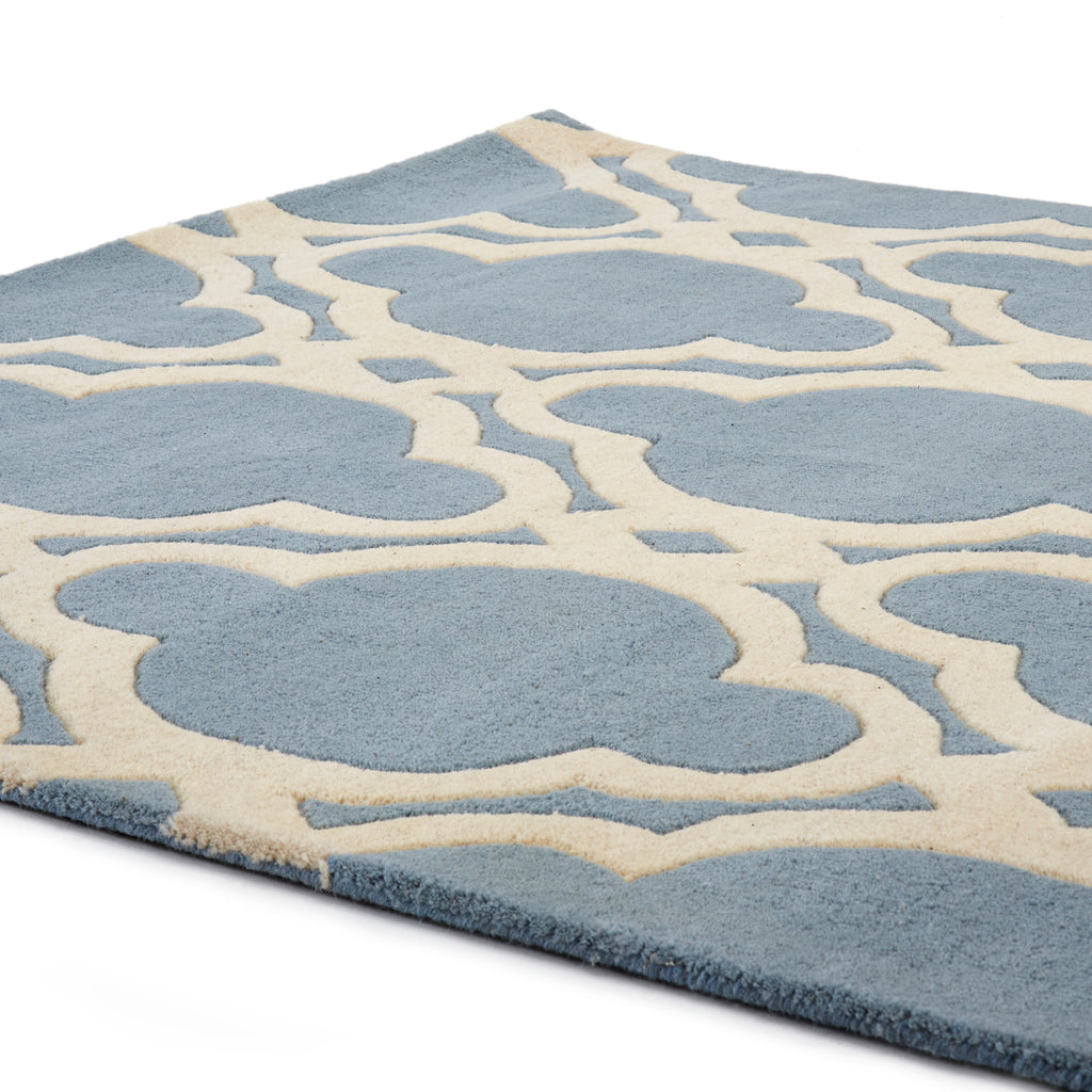 Blue Moroccan Patterned Rug