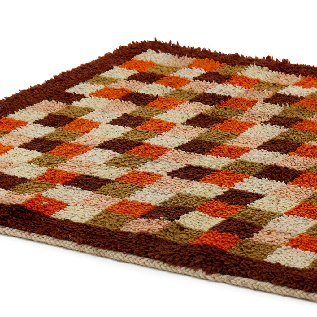 Orange & Green Checkerboard Rug