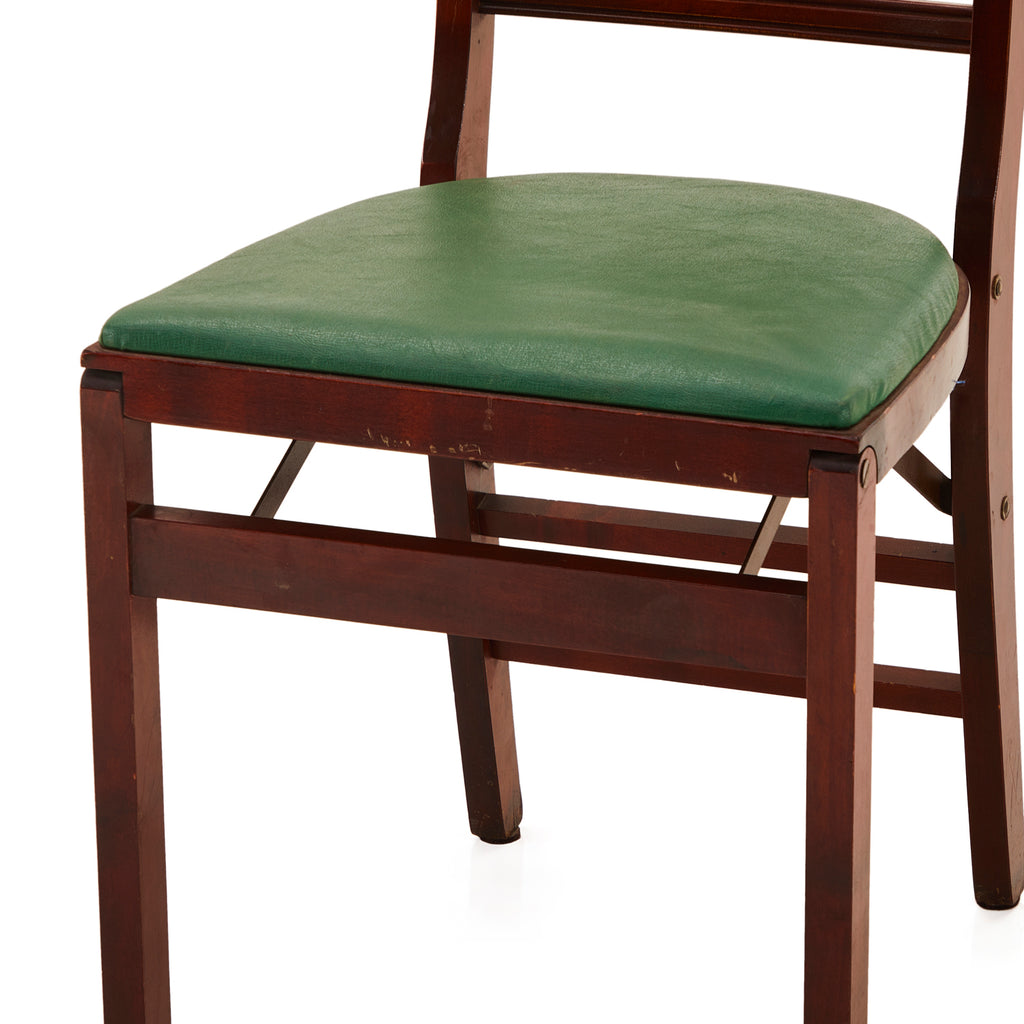 Green & Wood Lyre Card Table and Chairs