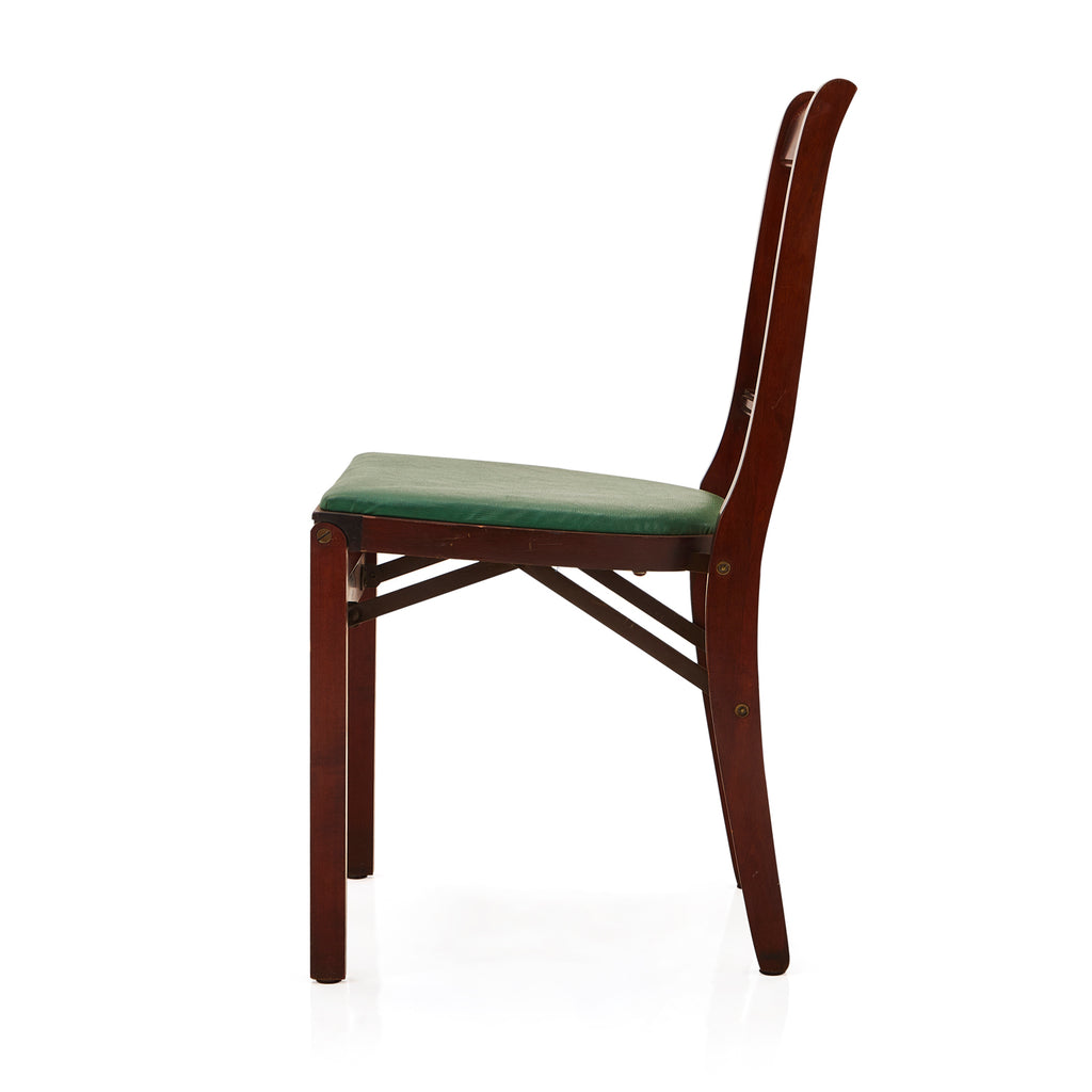 Green & Wood Lyre Card Table and Chairs