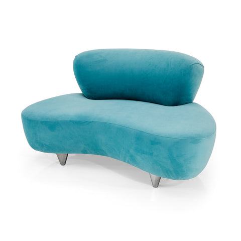 Blue Suede Cloud Loveseat