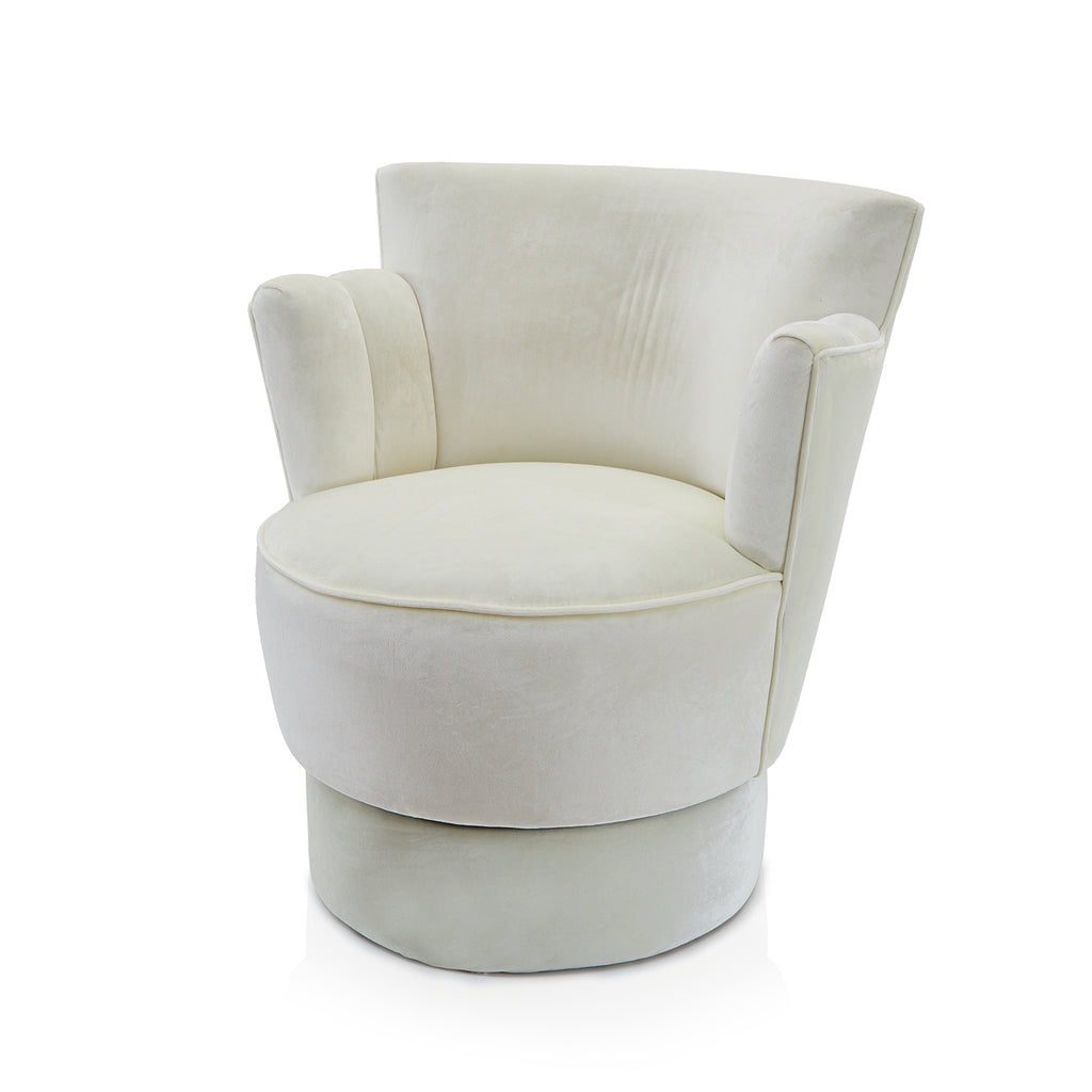 White Velvet Swivel Chair