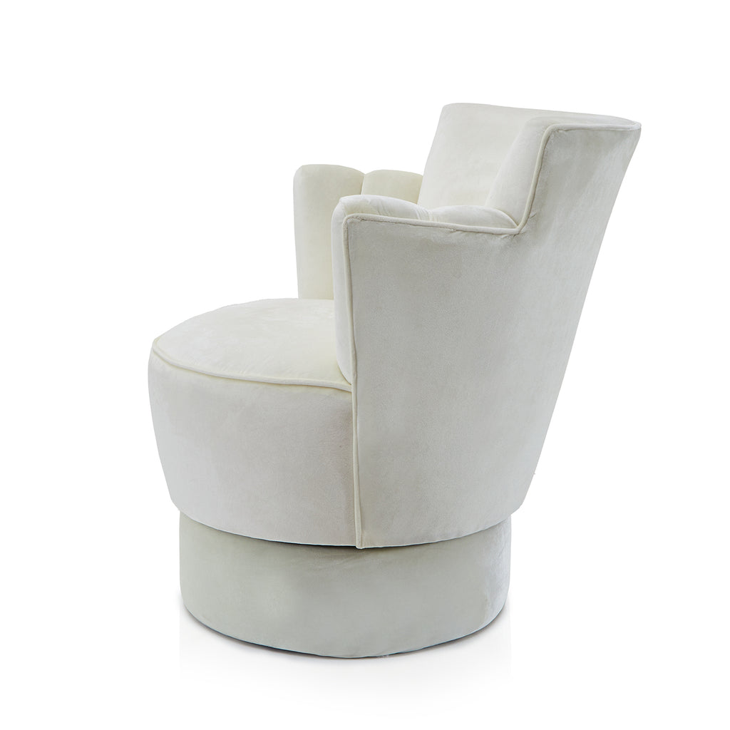 White Velvet Swivel Chair