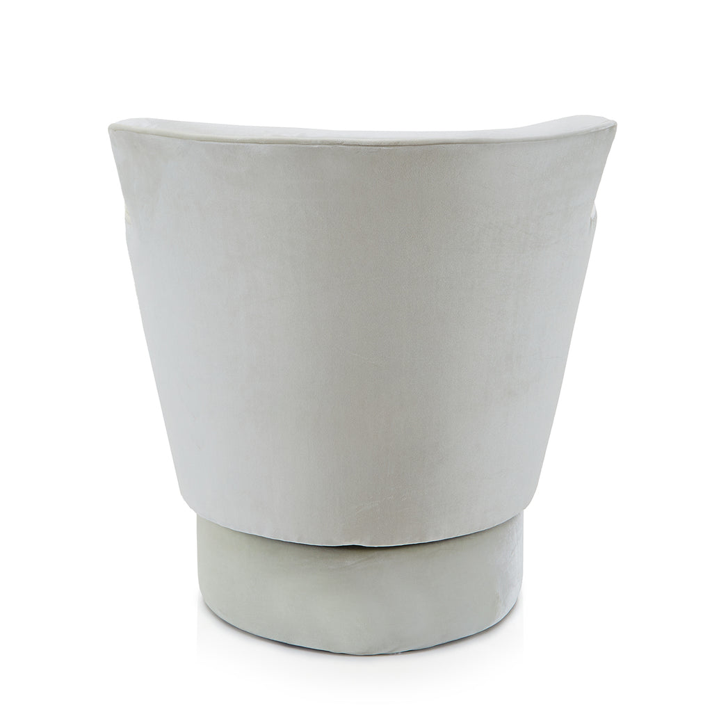 White Velvet Swivel Chair