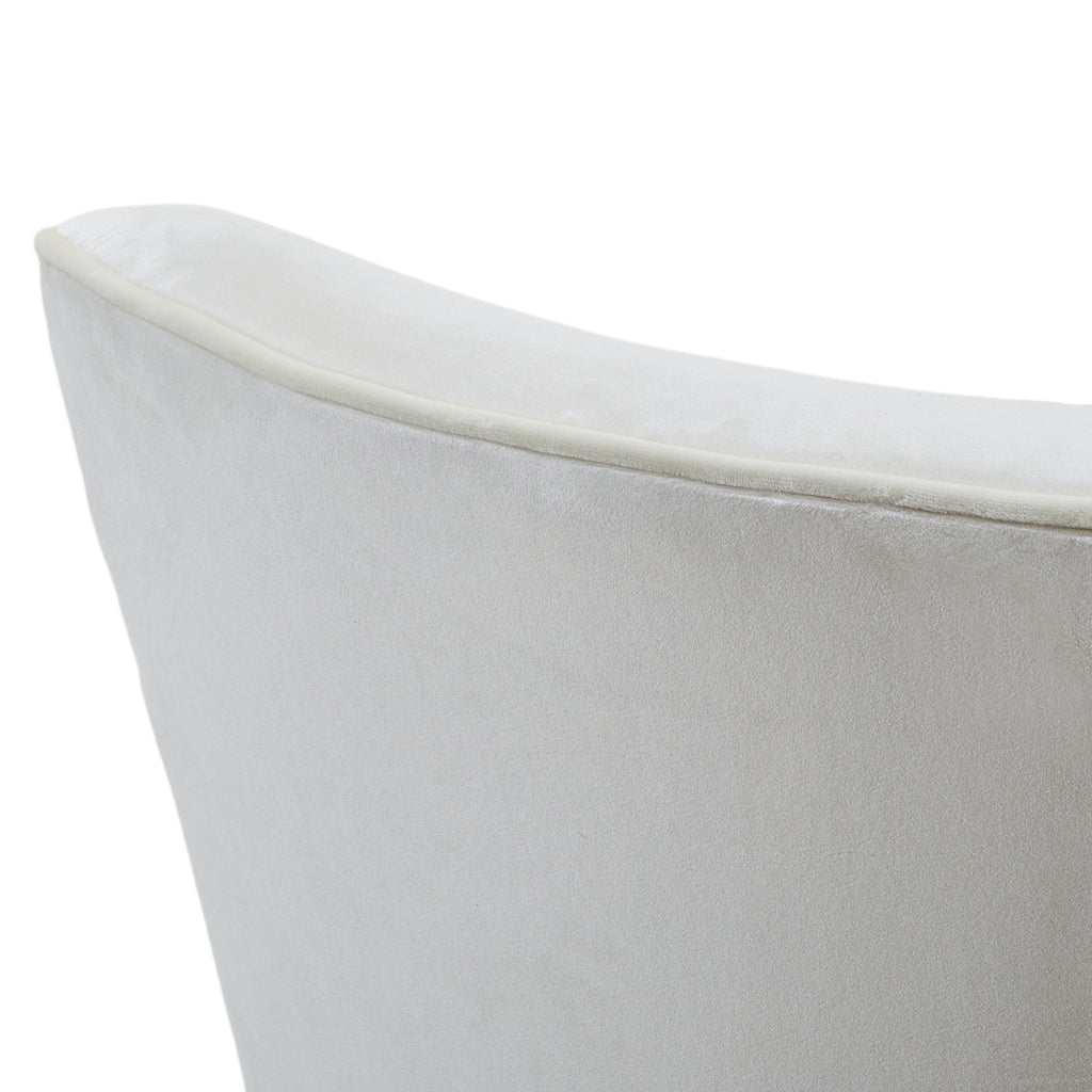 White Velvet Swivel Chair