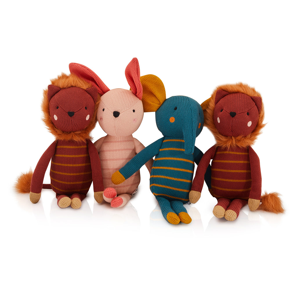 Red Striped Lion Stuffed Animal (A+D)