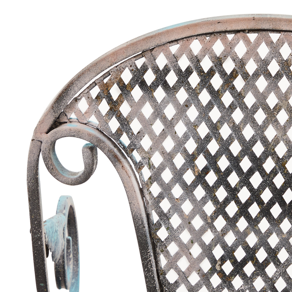 Blue Metal Rustic Outdoor Armchair