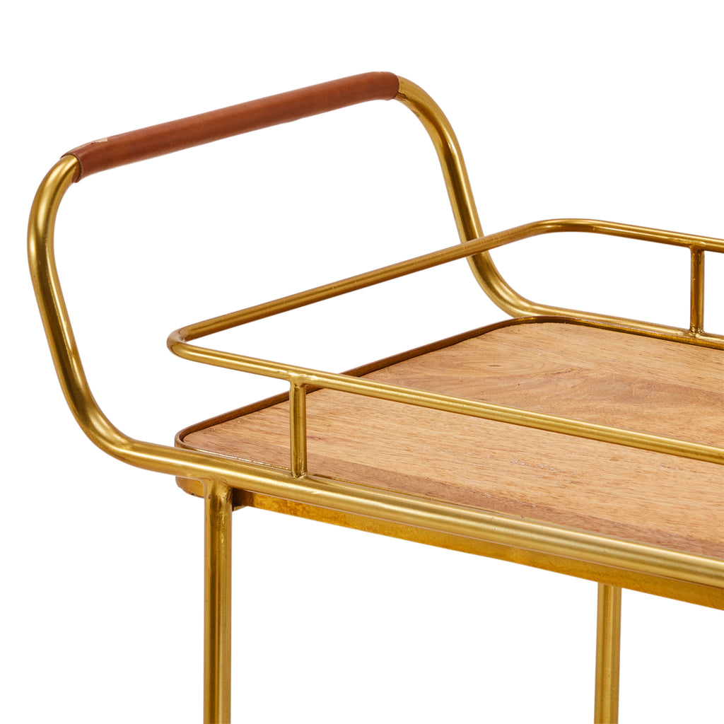 Gold & Wood Bar Cart