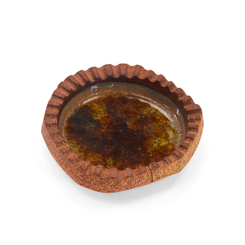 Brown Stoneware Ashtray