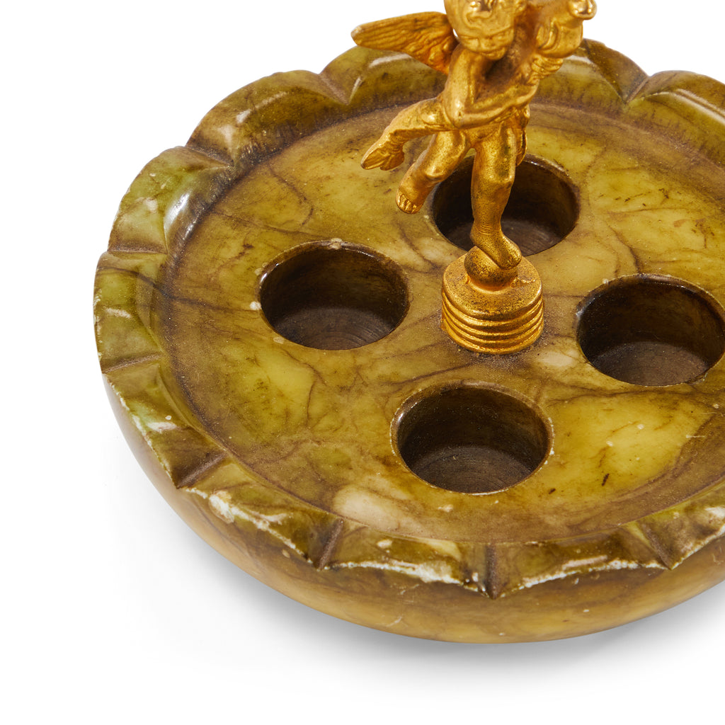 Gold Cherub Inkwell