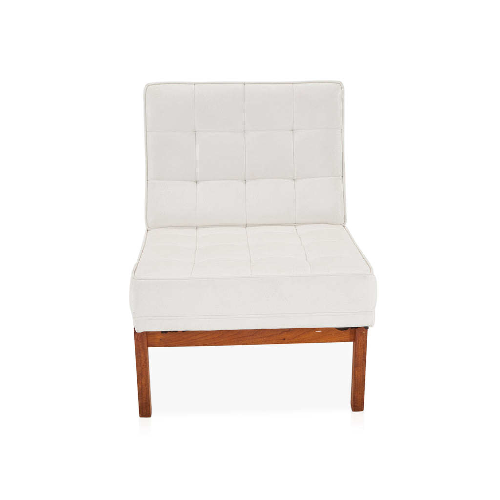 White & Wood Barcelona Lounge Chair
