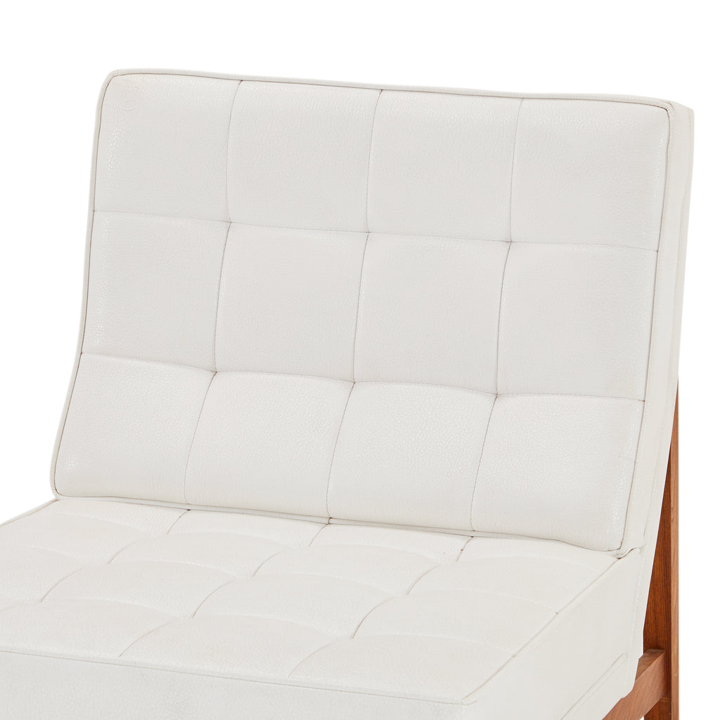 White & Wood Barcelona Lounge Chair
