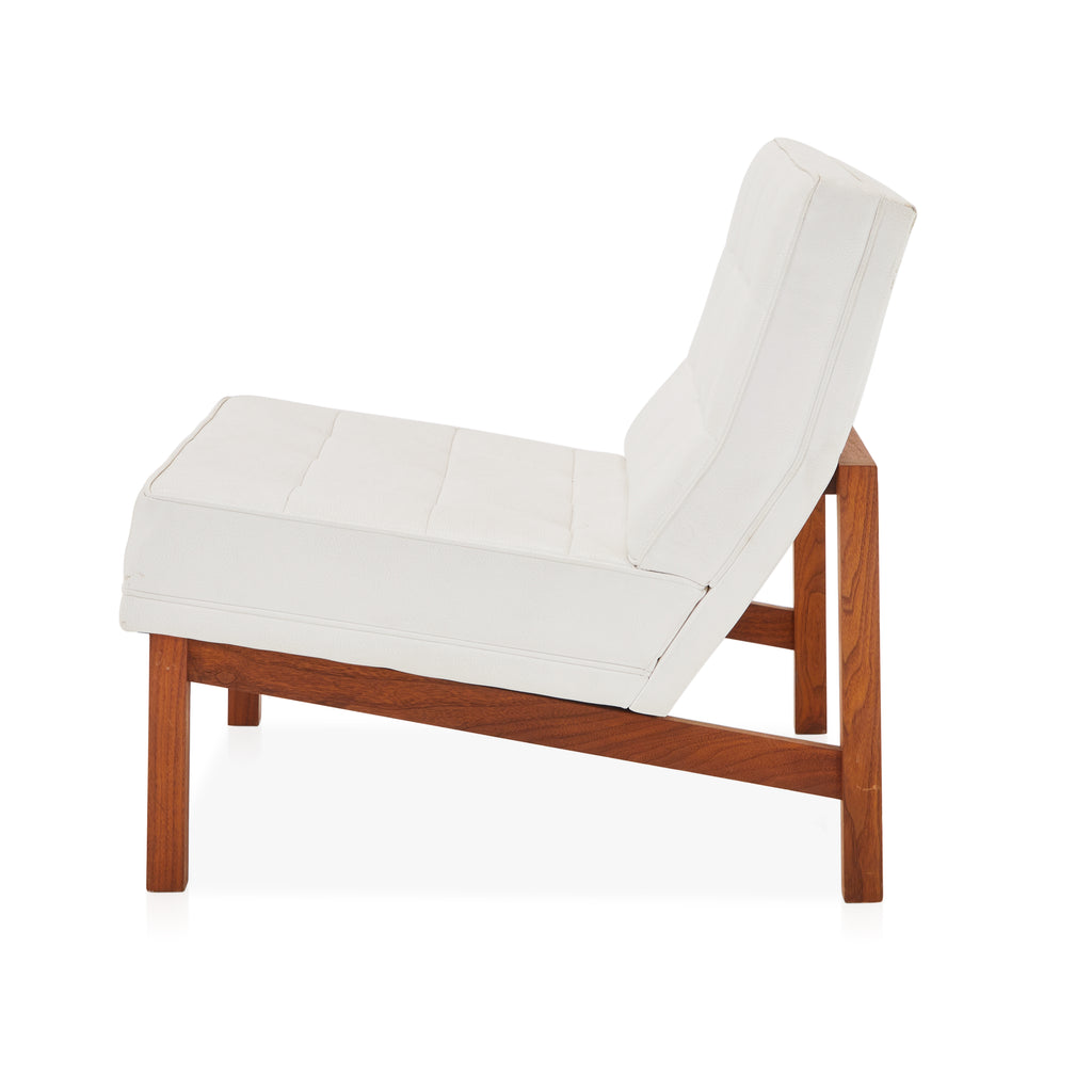 White & Wood Barcelona Lounge Chair