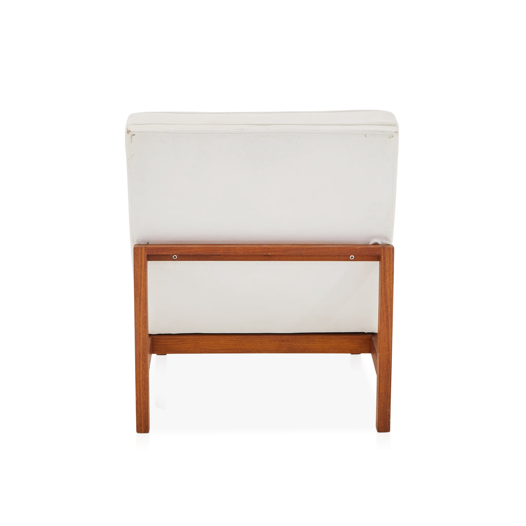 White & Wood Barcelona Lounge Chair