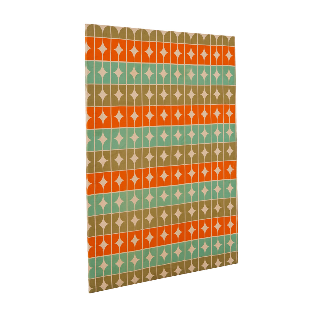 Orange & Turquoise 70's Abstract Print