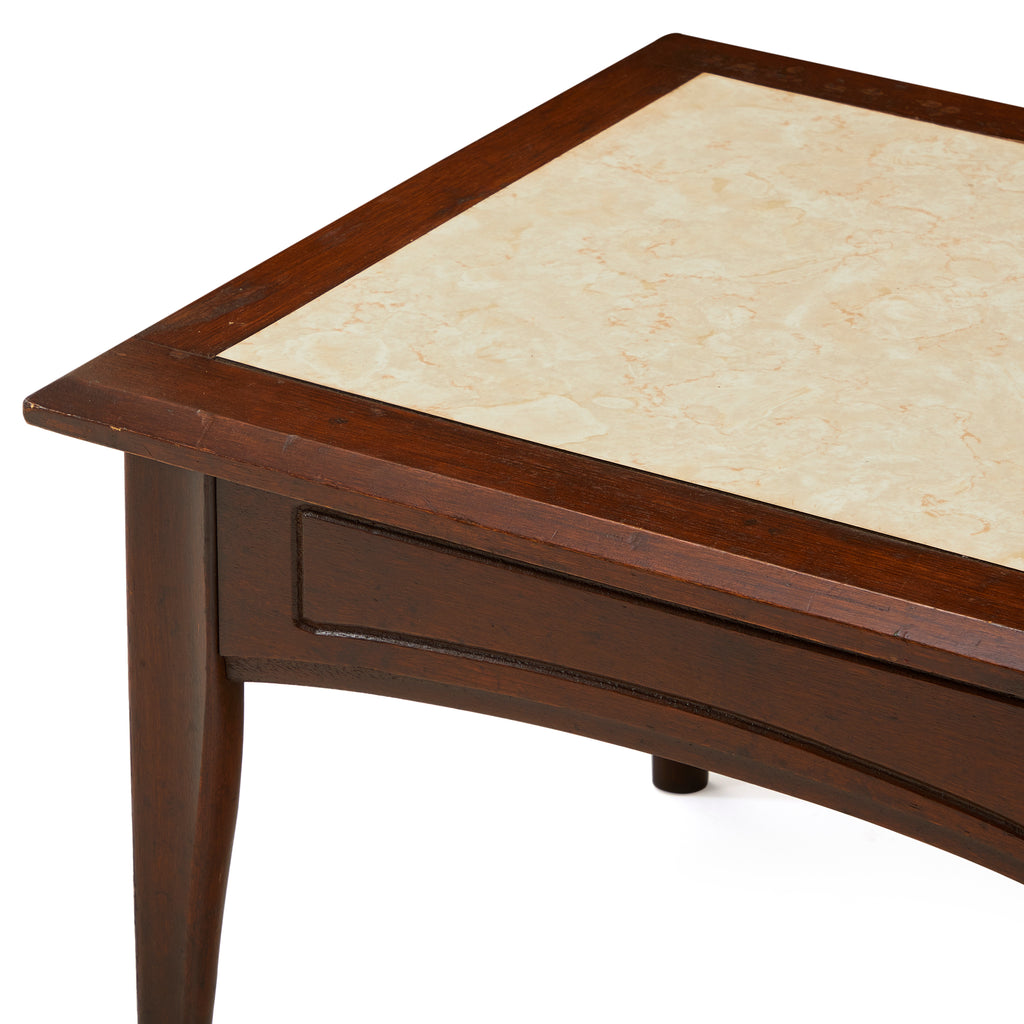 Wood & Marble Traditional Coffee Table