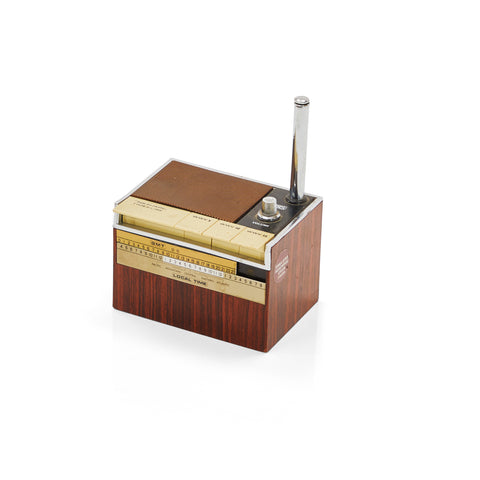 Brown Grate Realistic Timekube Weather Radio