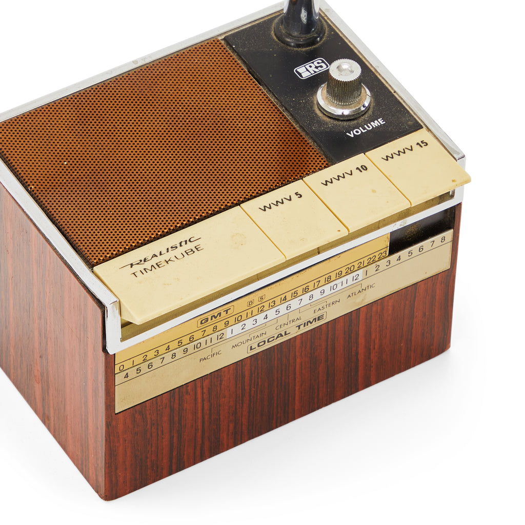 Brown Grate Realistic Timekube Weather Radio