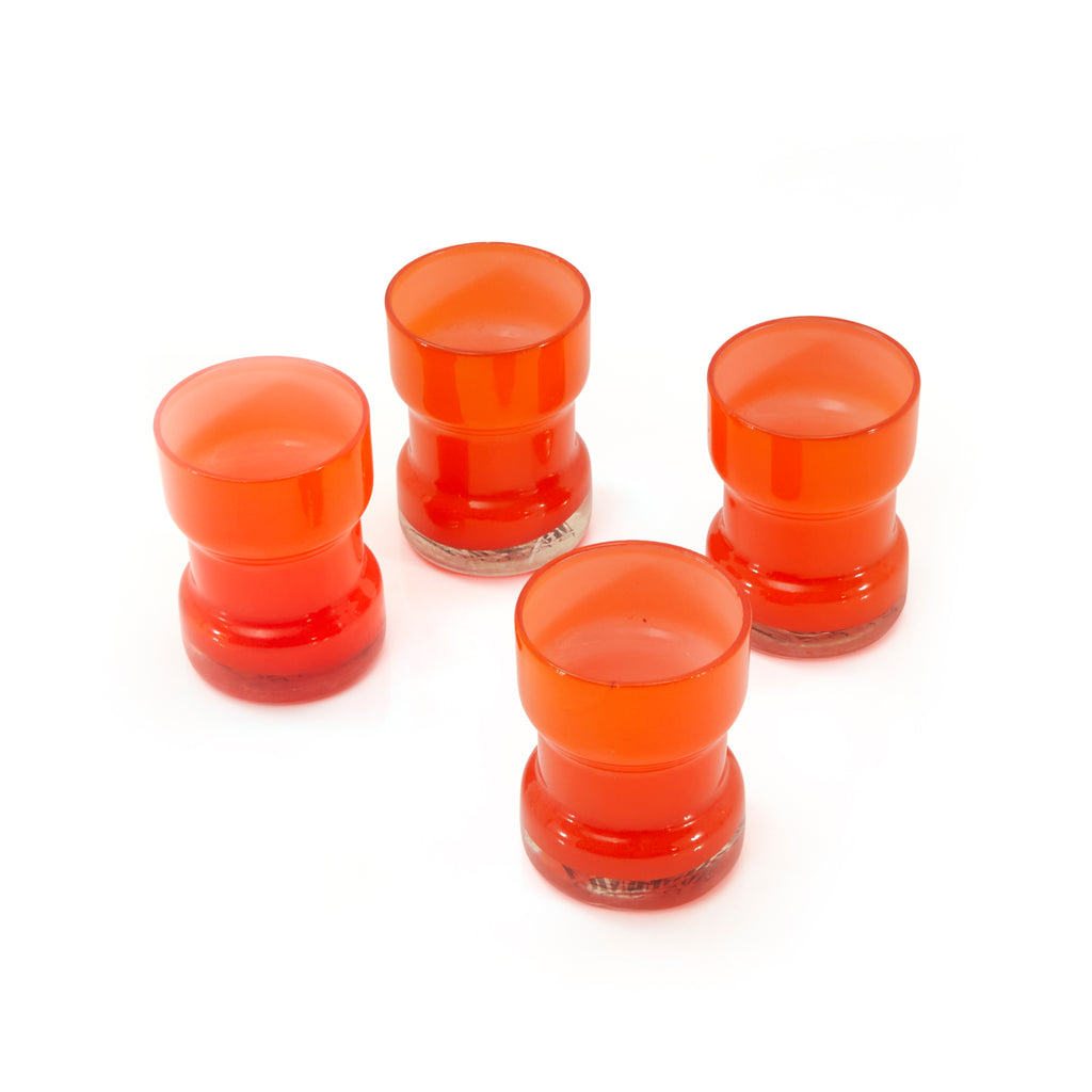 Orange Glass Modern Pitcher & Cups Set