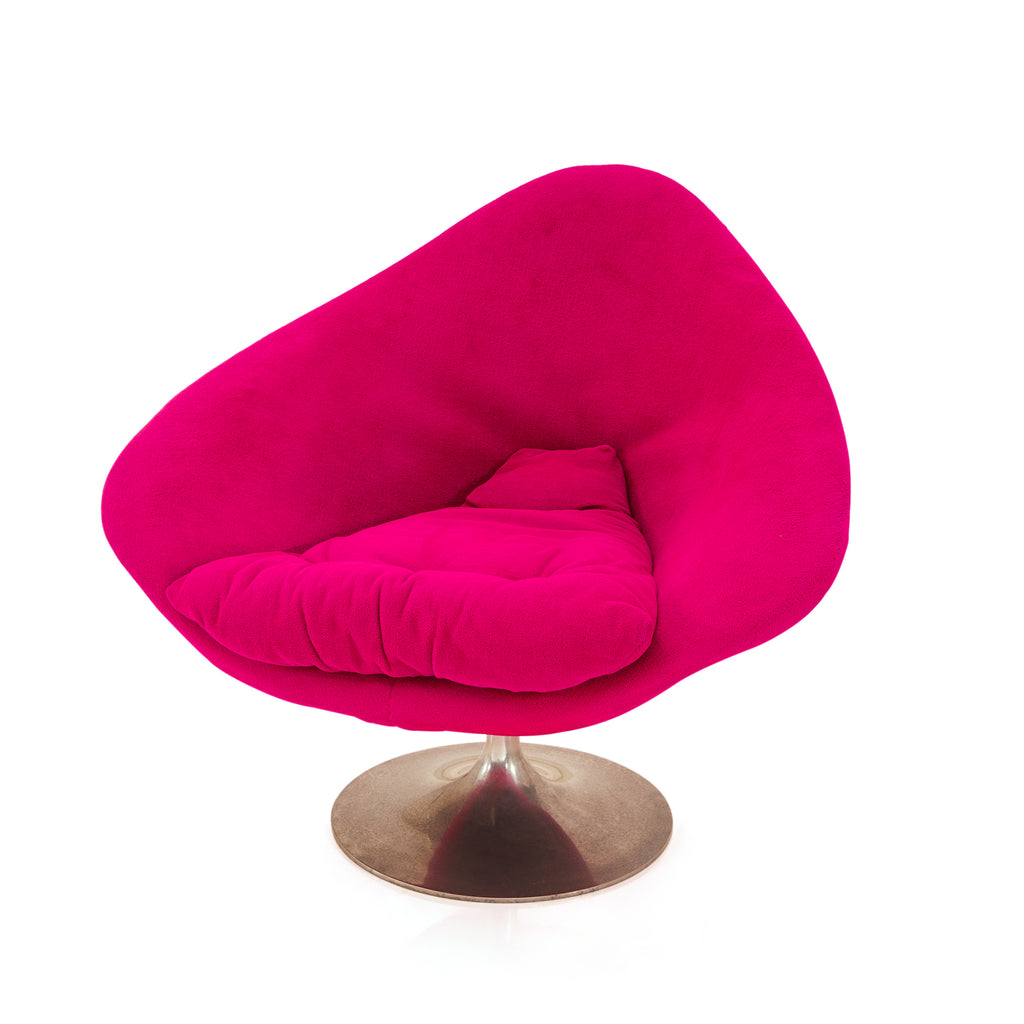 Pink Modern Lounge Chair with Metal Tulip Base