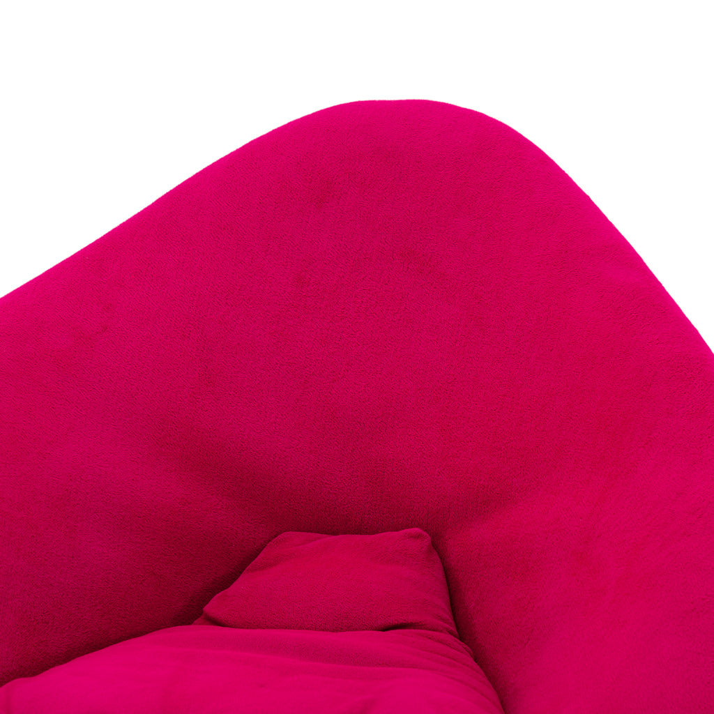 Pink Modern Lounge Chair with Metal Tulip Base