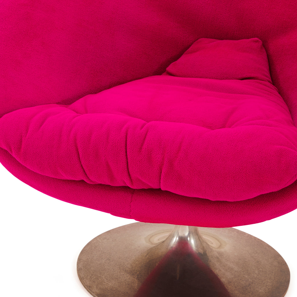 Pink Modern Lounge Chair with Metal Tulip Base