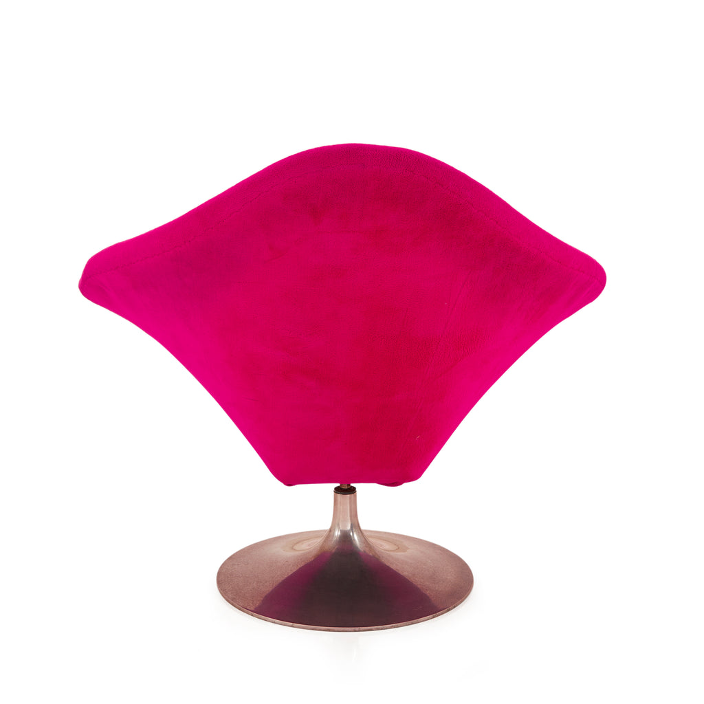 Pink Modern Lounge Chair with Metal Tulip Base