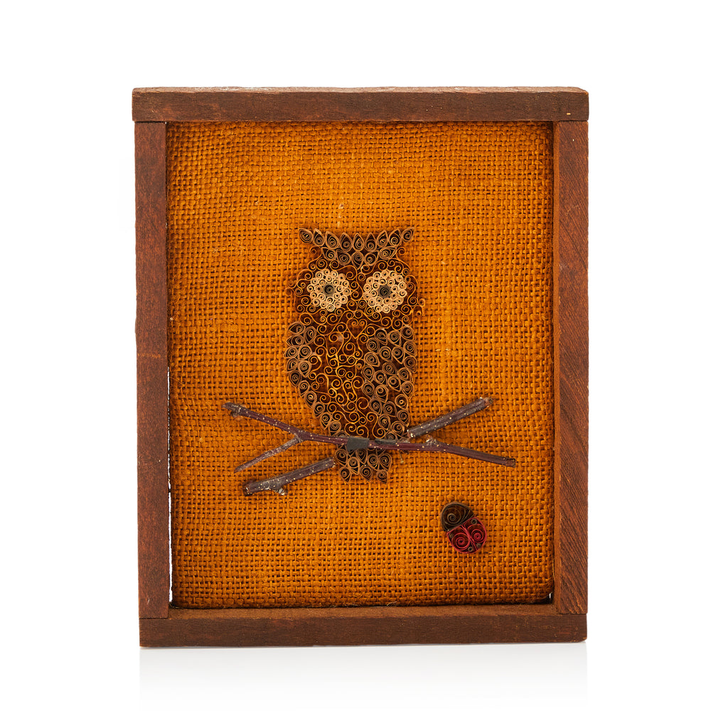 00.21 (A+D) Owl and Ladybug Curled Paper Artwork