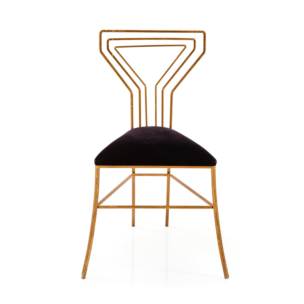 Gold & Black Art Deco Side Chair