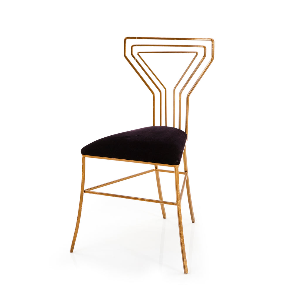 Gold & Black Art Deco Side Chair