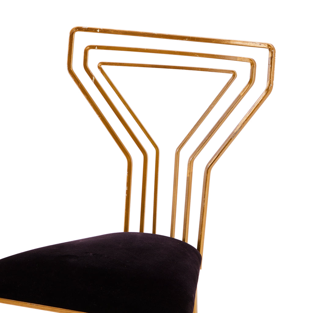 Gold & Black Art Deco Side Chair