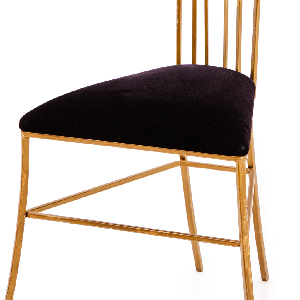 Gold & Black Art Deco Side Chair